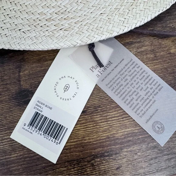 Will & Bear Rider Bone White Palm Straw Hat Size Small NWT display picture 2
